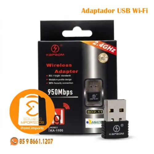 Adaptador Wi-fi USB 950Mbps 2.4GHz