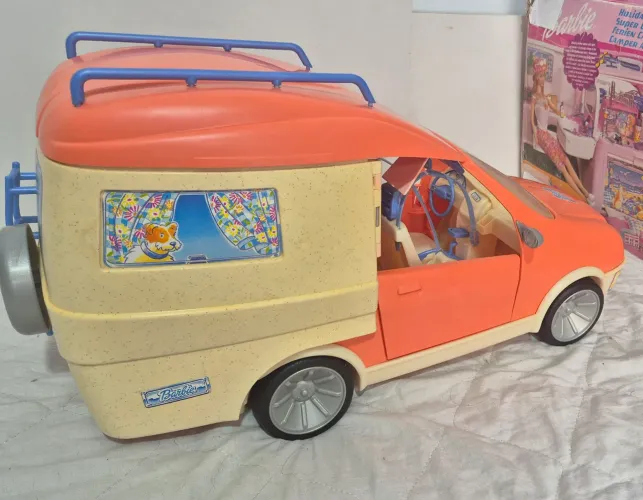 Trailer 3x1 casa carro e barco da Boneca Barbie Mattel anos 90 Antigo