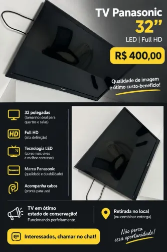 ? TV Panasonic 32? LED - R$ 400,00