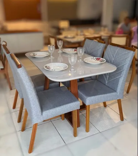 MESA DE JANTAR 120x80 COM 4 CADEIRAS
