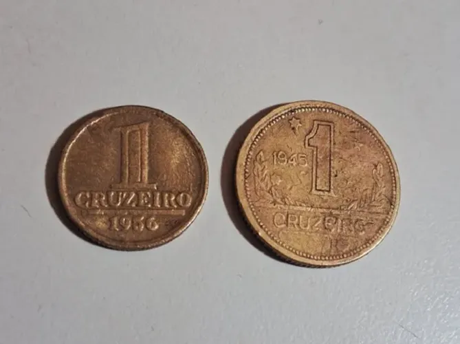 1 Cruzeiro Moeda Brasil 1945 E 1956