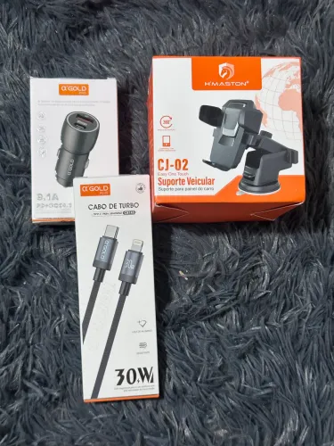 ? KIT COMPLETO PARA O SEU CARRO - CARREGAMENTO TURBO + SUPORTE VEICULAR ?