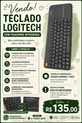 teclado logitech semi novo