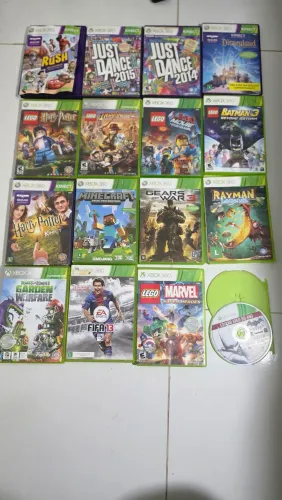 Lote 16 Jogos Xbox 360 Originais c/ Minecraft, LEGOs e Gears of War 3