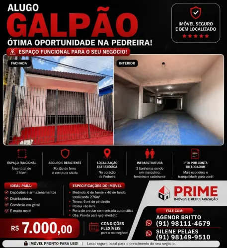 ALUGO - GALPÃO COMERCIAL NA PEDREIRA