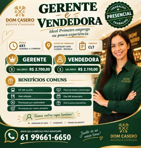 GERENTE E VENDEDOR - DOM CASERO