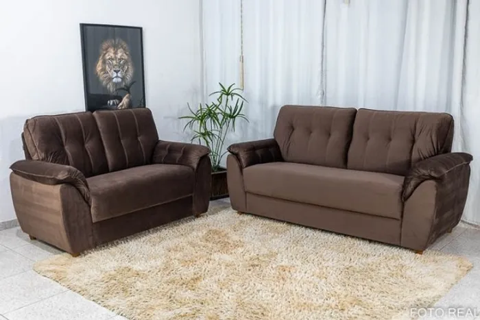 Sofá 3 e 2 lugares 220 Veludo Jurere Frete Grátis - Até 12x