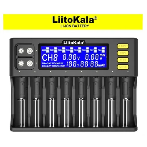 Carregador de Pilhas Liitokala Lii-S8 - 8 Slots Carregador Inteligente C/Display