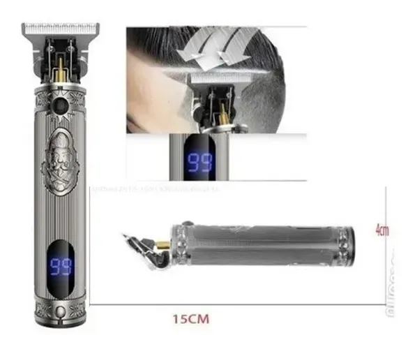 Máquina De Cortar Cabelo e acabamento Kemei Km-700h Lcd Digital Display