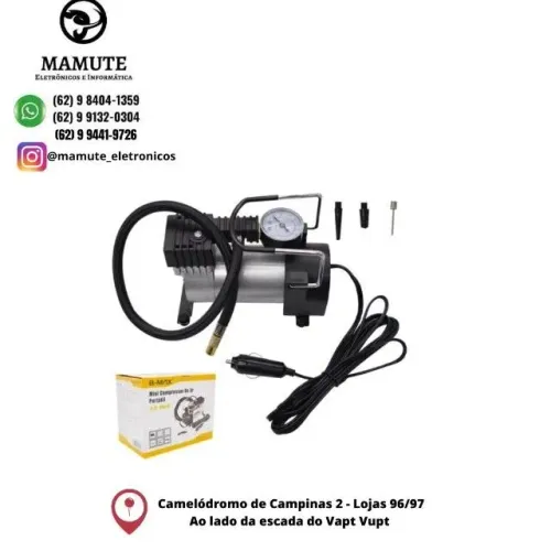 Mini Compressor De Ar Elétrico Portátil B-max 12v