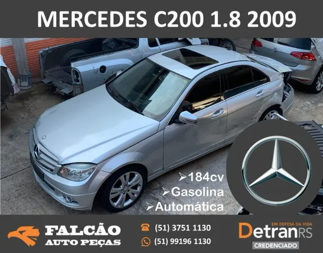 mercedes benz c200 kompressor 2009 sucata em peças 