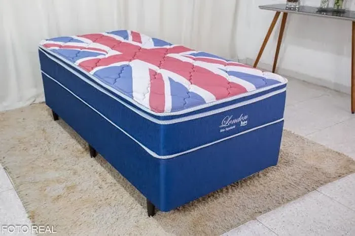 Base +colchão de molas solteiro London - ENTREGA HOJE !!!