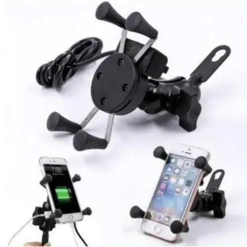 Suporte de Celular Garra com Carregador USB Para Moto Loja Coimbra Computadores Entregamos