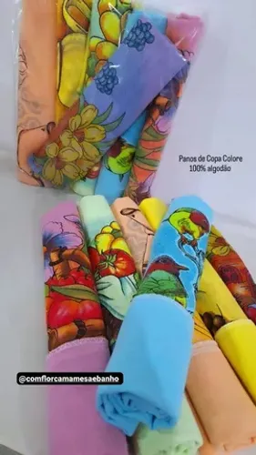 Conjunto De Panos De Prato 7 Unid Tecido Algodão - Entrega Grátis