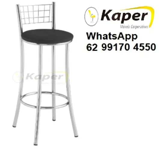 Banqueta alta cromada grade ( produto novo ) promoção