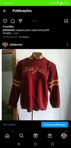 Moletom nicoboco vermelho marsala Tm M