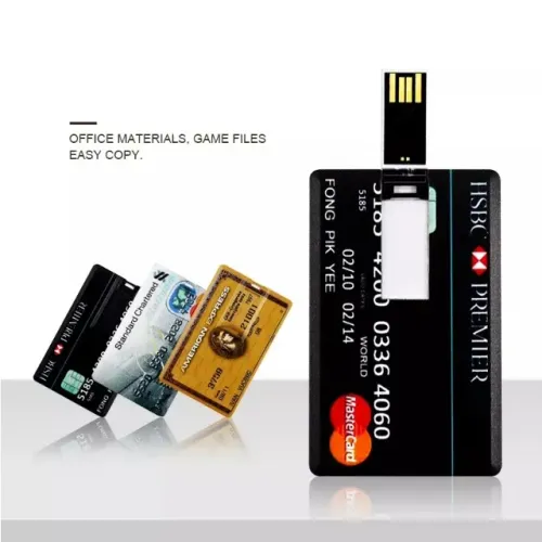 Pendrive 64GB Tipo Cartão de Credito USB Flash, Memory Stick, USB 2.0