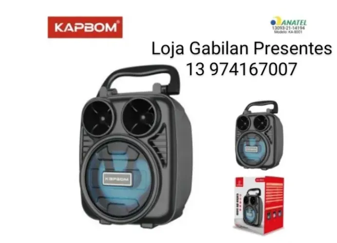 Caixa de Som Portátil Bluetooth - Kapbom - 12W -  KA-8001