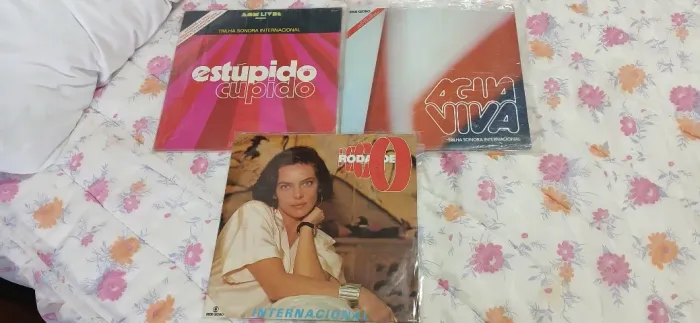 Kit 3 Discos Lp Vinil Novelas Globo - Estupido Cupido / Roda Fogo / Agua Viva