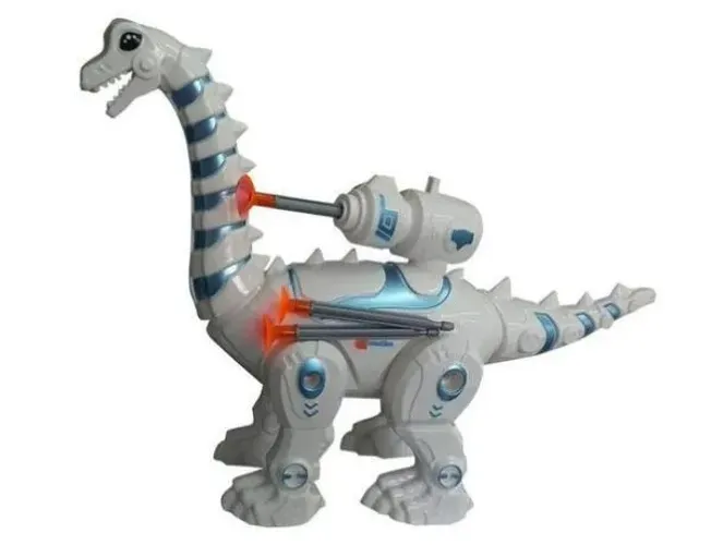 Dinossauro Braquiossauro Robô a pilha Emite Som Leds Movimento Dardos