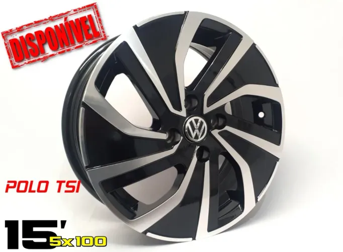 Rodas Aro 15 Volkswagen Polo TSI preta com diamantado novas