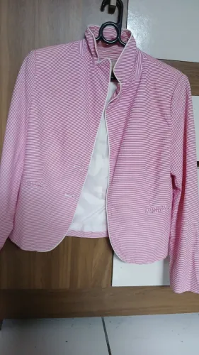 Casaco listrado rosa