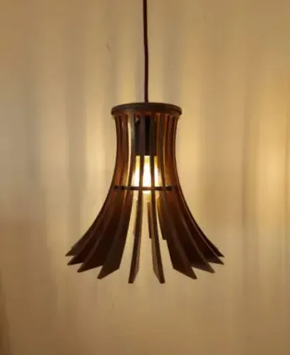 Luminária Pendente de MDF 30cm NOVA