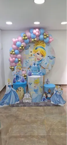 Kit Festa Cinderela decoração capas de cilindro 