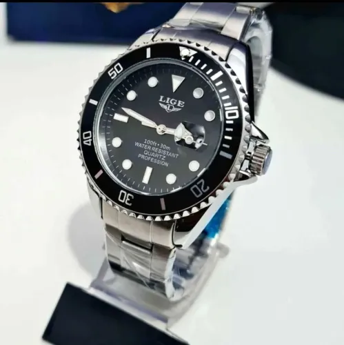 Relógio masculino LIGE original aço inox
