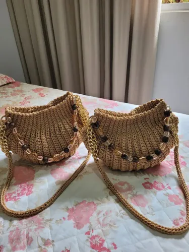  bolsas feminina de tricô crochê artesanais 