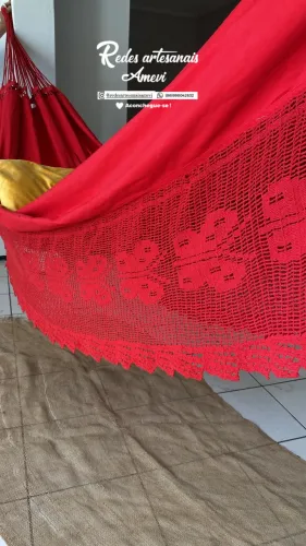 Rede Sol a Sol de excelente qualidade, com varandas em crochê 