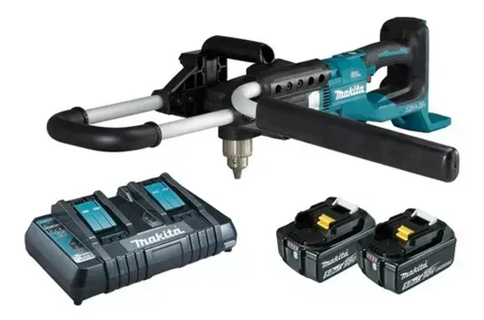PERFURADOR DE SOLO MAKITA C/2BATERIAS 18V 5AH E CARREG 220V BL1850BX2