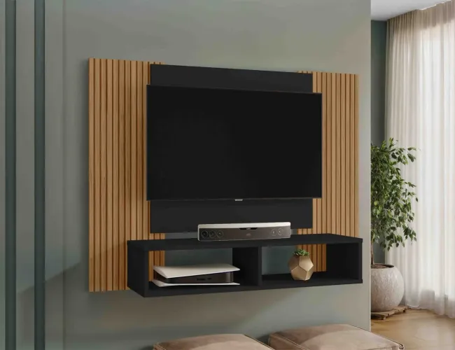 Painel Navi 120 2N Preto Fosco.Cinamomo Efeito 3D Ripado