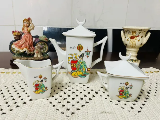 Conjunto de Chá Japonês - Porcelana Condessa Decorada