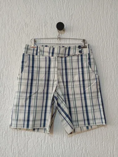 bermuda listrada marfinno com cinto masculina 46