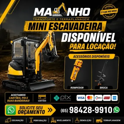 Locação Mini Escavadeira