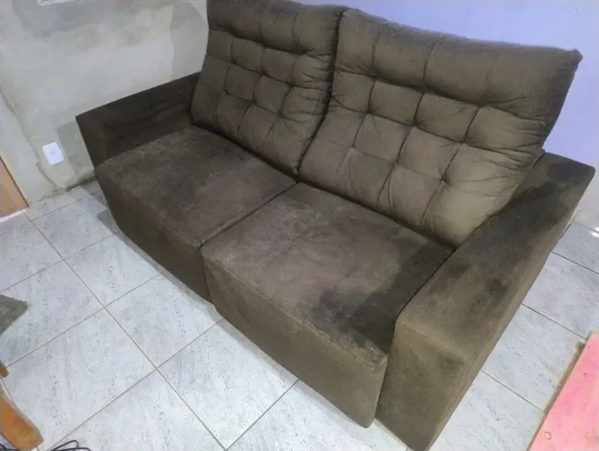 Sofá Retrátil Reclinável em Suede