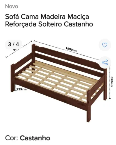 Sofá cama em madeira