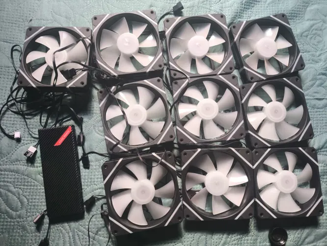 10 Fans ARGB+ controlador ARGB/pwm