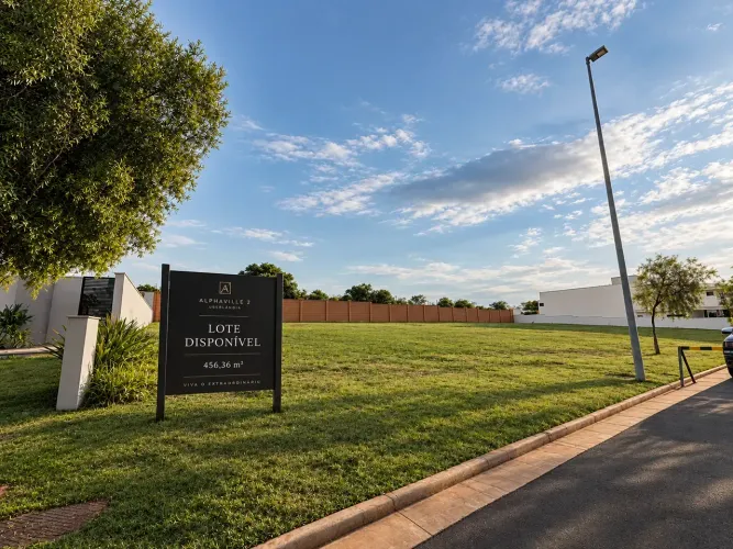 Lote de 456m² no Alphaville Uberlândia 2, bairro Granja Marileusa