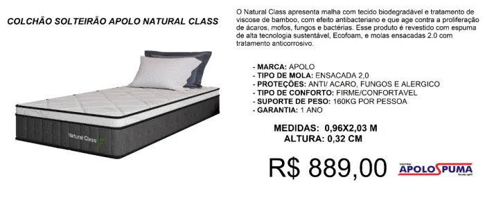 Colchão molas ensacadas tamnho solteirão - Parcelamos sem juros!