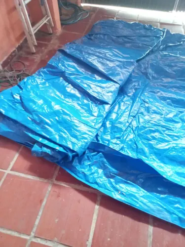 Lona  impermeável azul 300ck 6 por 5mts 