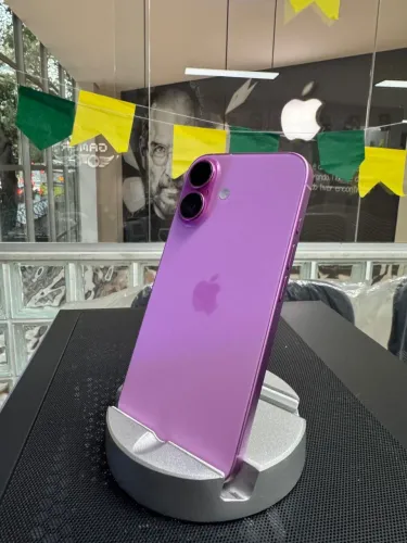 IPhone 16   128GB  91% saúde da bateria 366 ciclos de bateria   Cor rosa 