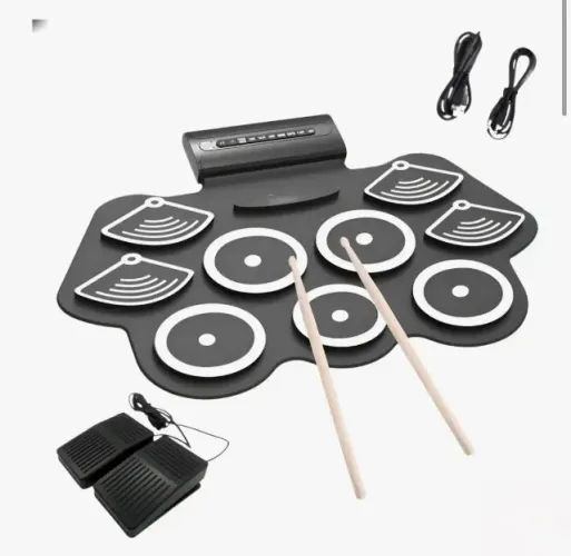 Bateria Eletrônica Drum Dobrável Portátil