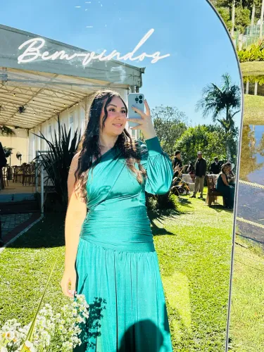 Vestido madrinha verde esmeralda