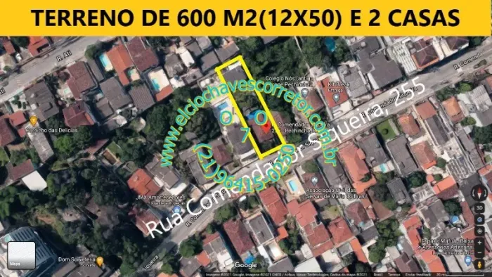 Venda de 2 Casas construídas em Terreno de 600 M² Perto da Lona Cultural - Pechincha