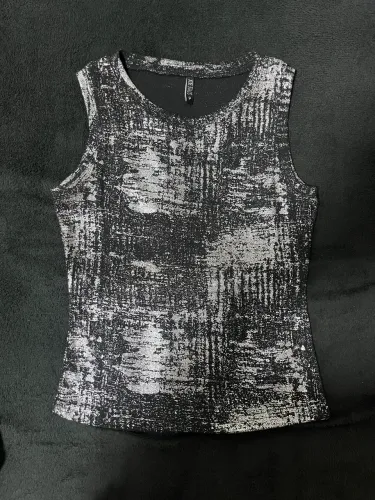 Blusa regata feminina foil prata P