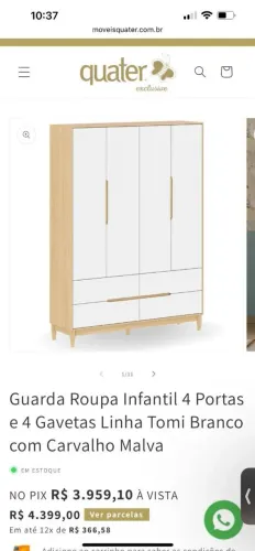Guarda roupa Quarter 4 portas