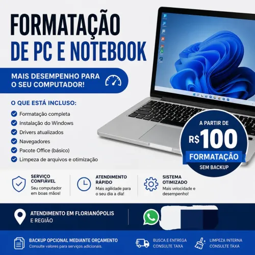 PC Lento? Formatação e Otimização R$ 100
