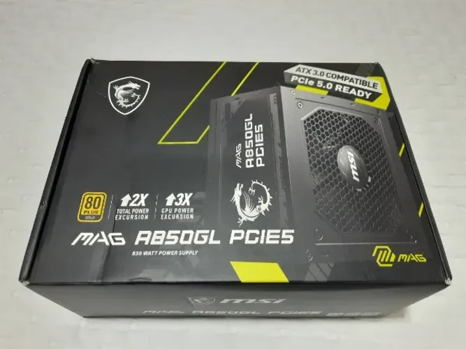 FONTE 850W MSI MAG 80 PLUS GOLD PCIE 5 ATX 3 FULL MODULAR